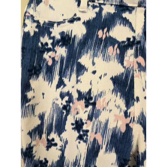3 For $6 Time And Tru Womens XSmall Blue White Floral Skinny Jeggings Elastic - Picture 2 of 6